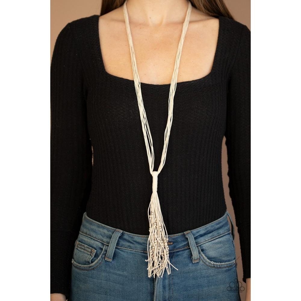 Hand-Knotted Knockout White Necklace - Paparazzi - Dare2bdazzlin N Jewelry