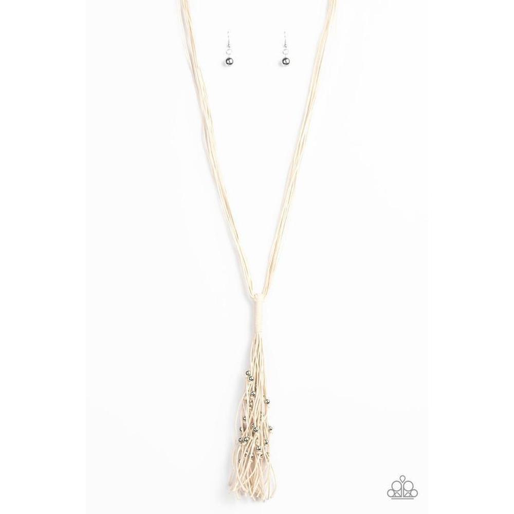 Hand-Knotted Knockout White Necklace - Paparazzi - Dare2bdazzlin N Jewelry