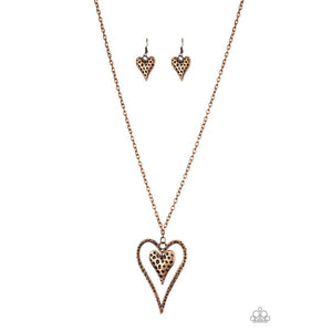 Hardened Hearts Copper Necklace - Paparazzi - Dare2bdazzlin N Jewelry