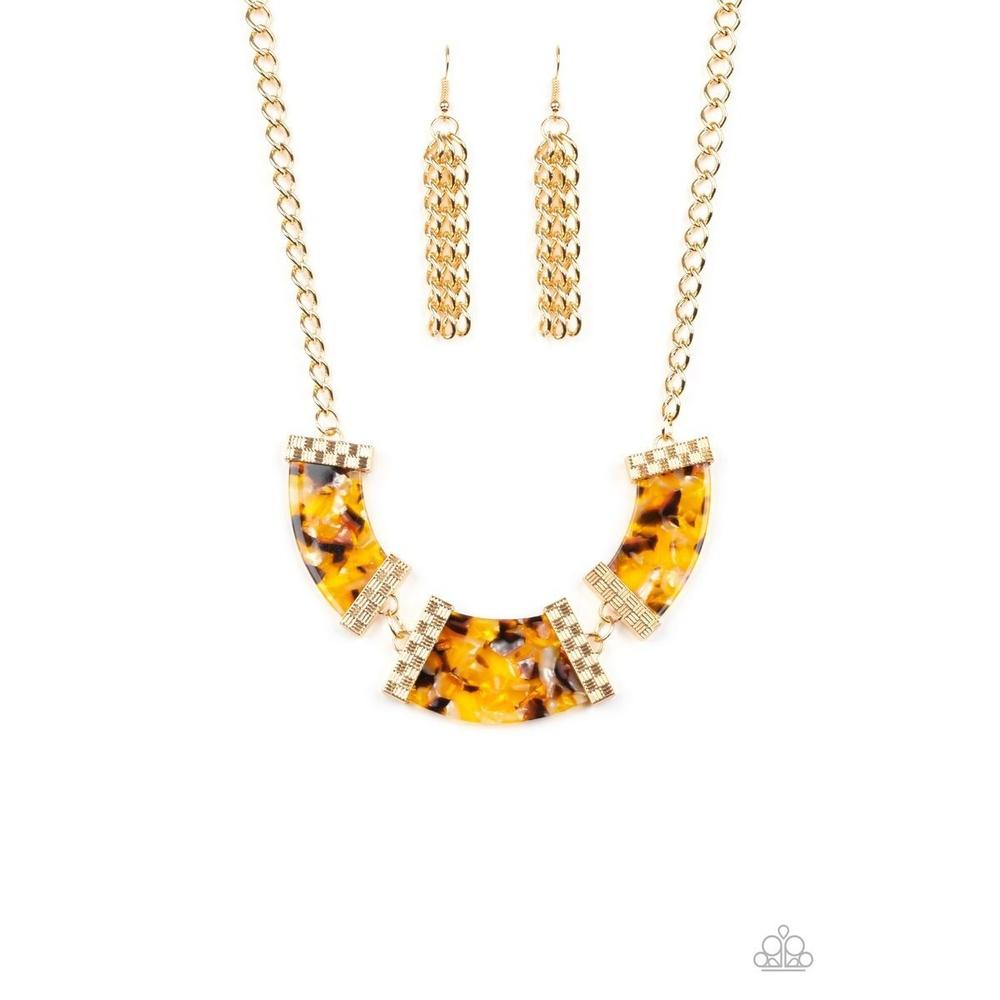 Haute Blooded Yellow Necklace - Paparazzi - Dare2bdazzlin N Jewelry