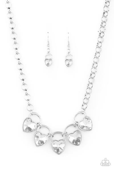 HEART On Your Heels White Necklace - Paparazzi - Dare2bdazzlin N Jewelry