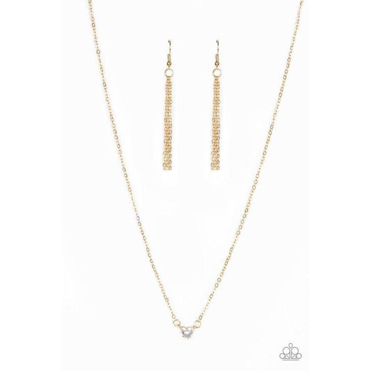 Heartbeat Bling - Gold Necklace  - Paparazzi - Dare2bdazzlin N Jewelry