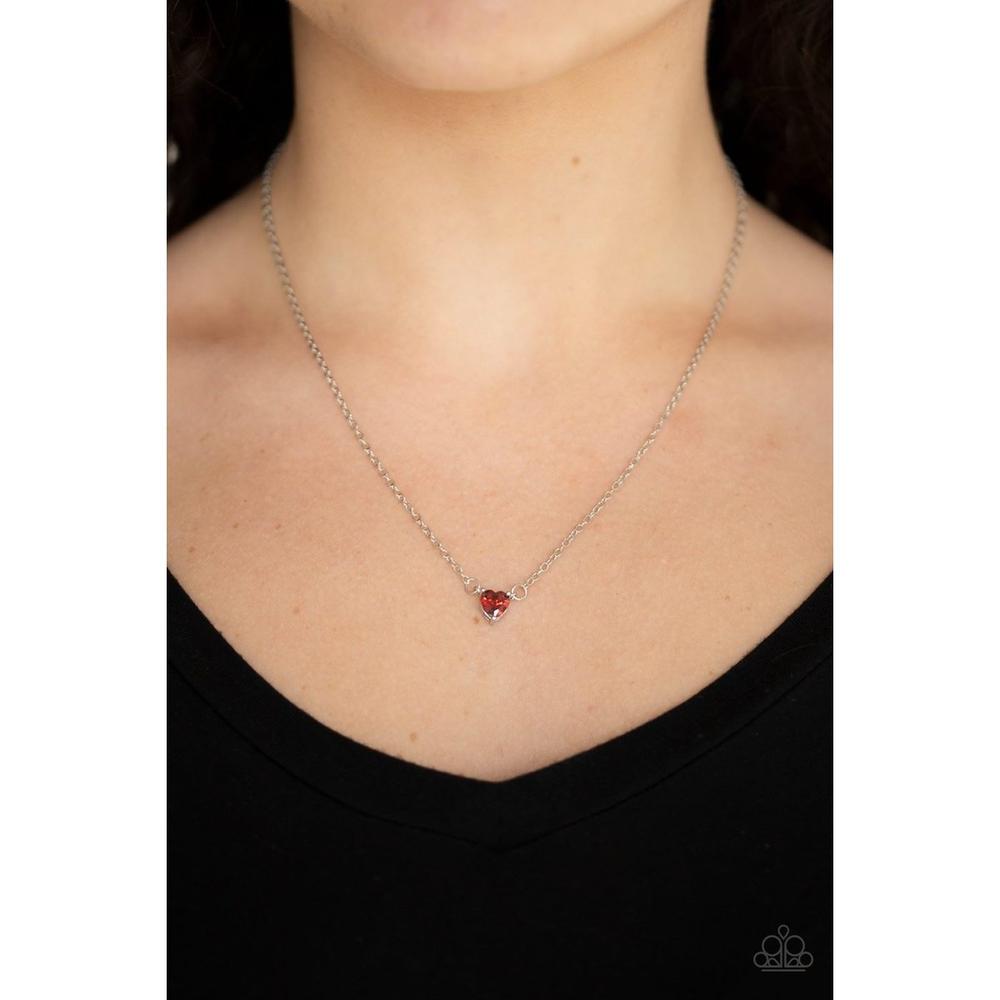 Heartbeat Bling - Red Necklace - Paparazzi - Dare2bdazzlin N Jewelry