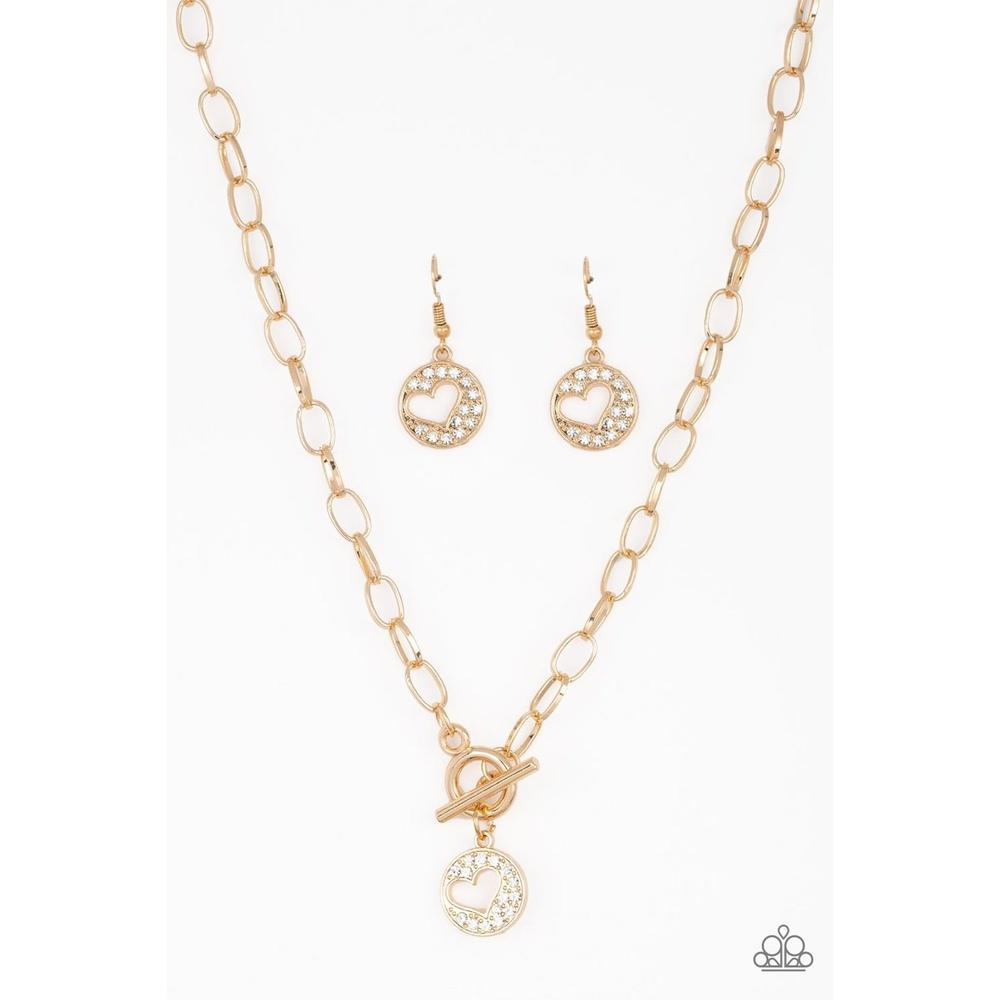Heartbeat Retreat Gold Necklace - Paparazzi - Dare2bdazzlin N Jewelry