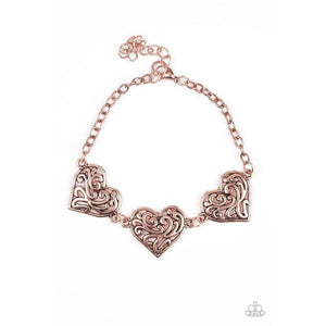 Heartfelt Harmony - Copper Bracelet - Paparazzi - Dare2bdazzlin N Jewelry