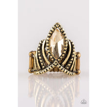 Load image into Gallery viewer, Heres Your Crown Brass Ring - Paparazzi - Dare2bdazzlin N Jewelry
