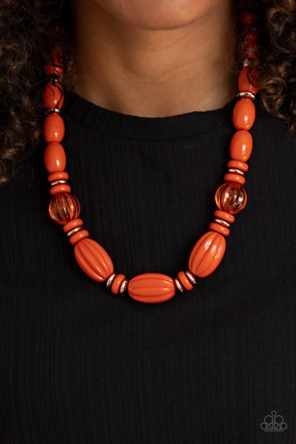 High Alert - Orange Necklace - Paparazzi - Dare2bdazzlin N Jewelry