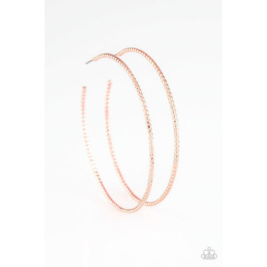 Hooked on Hoops Copper Earrings - Paparazzi - Dare2bdazzlin N Jewelry