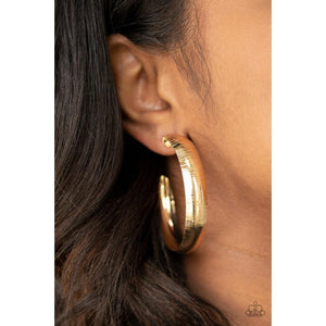 Hoop Wild - Gold Earrings - Paparazzi - Dare2bdazzlin N Jewelry