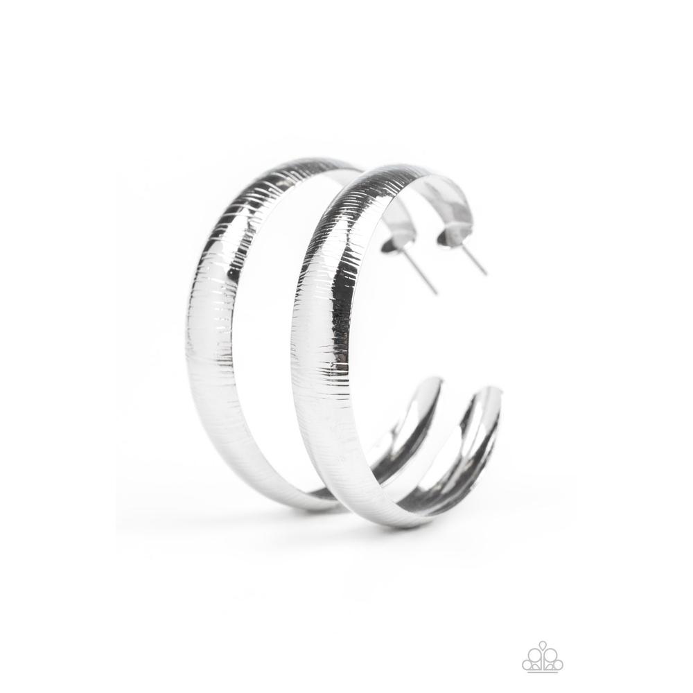 Hoop Wild Silver Earrings - Paparazzi - Dare2bdazzlin N Jewelry
