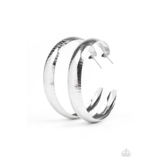 Hoop Wild Silver Earrings - Paparazzi - Dare2bdazzlin N Jewelry