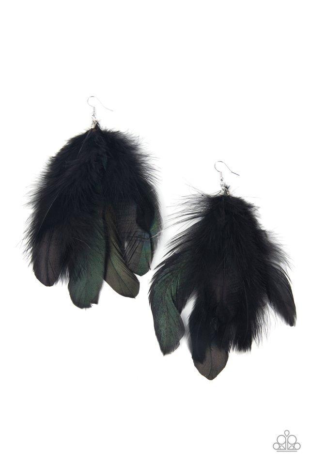 I BOA to No One Black Earring - Paparazzi - Dare2bdazzlin N Jewelry