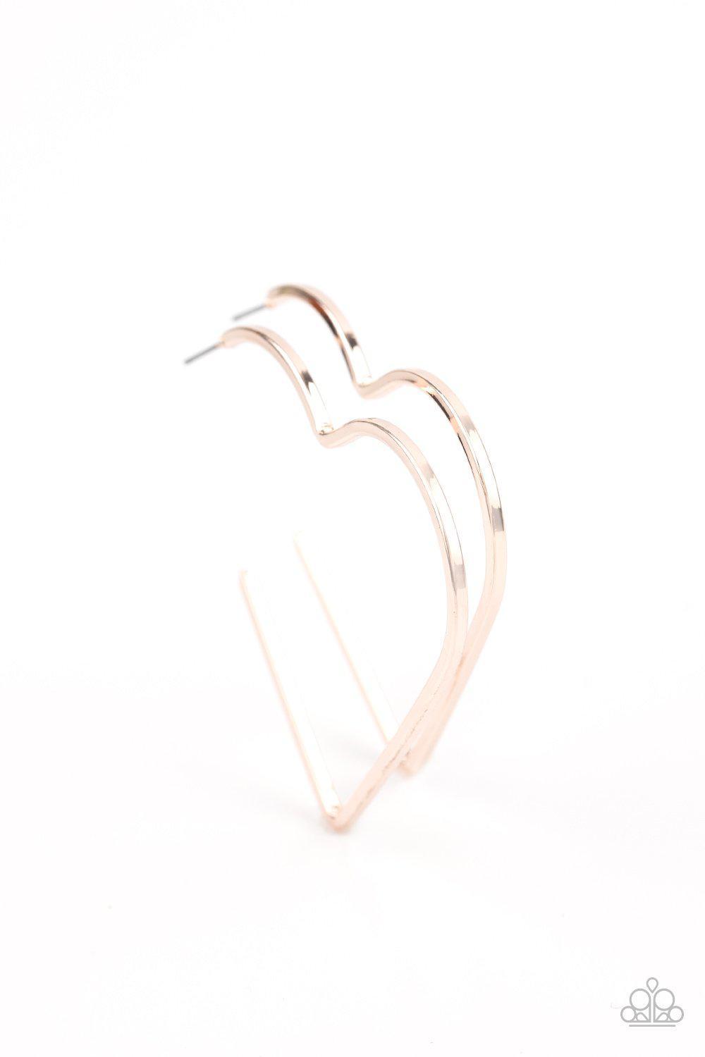 I HEART a Rumor - Rose Gold Earring - Paparazzi - Dare2bdazzlin N Jewelry