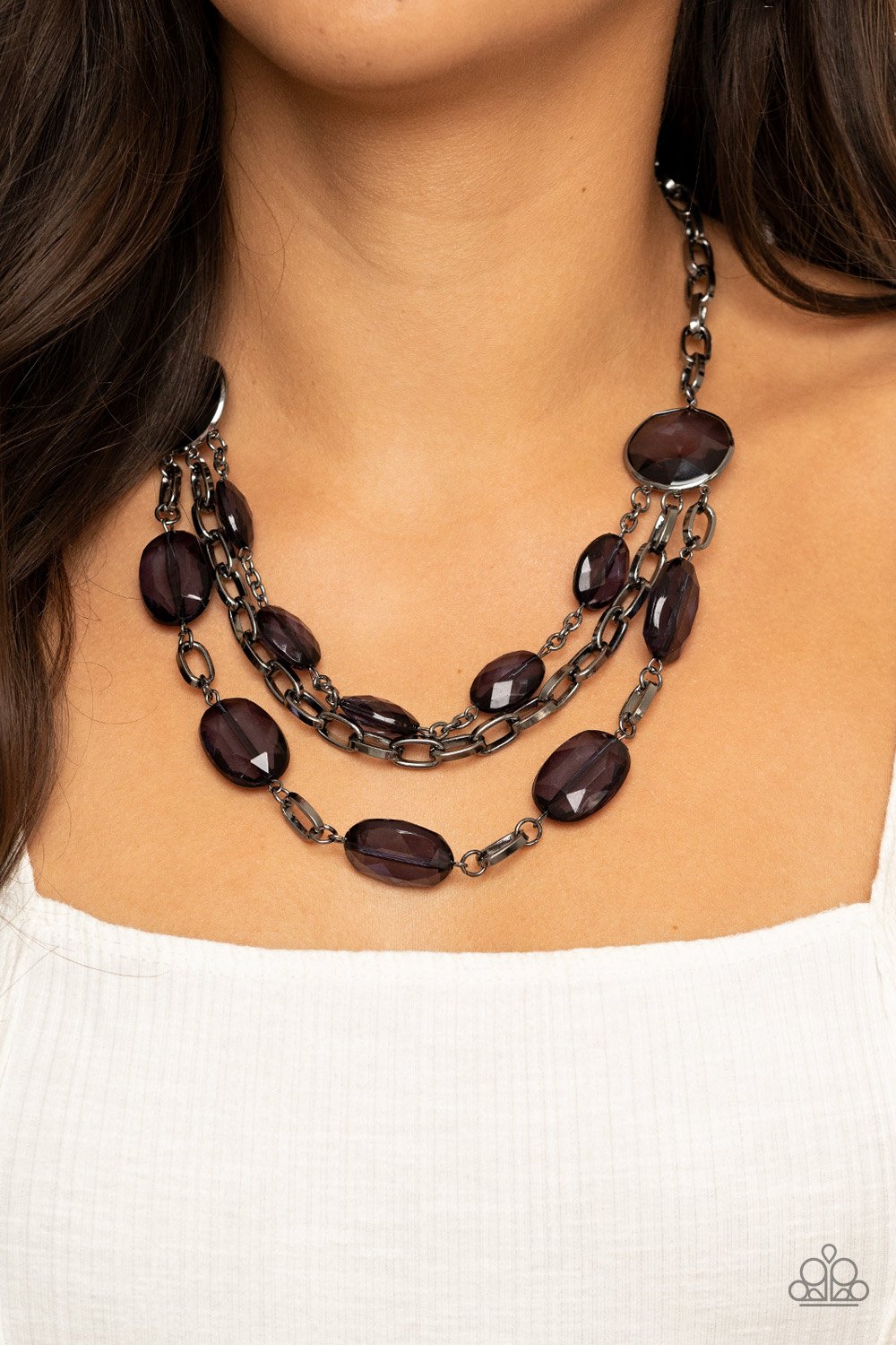I Need a GLOW-cation - Black Necklace - Paparazzi - Dare2bdazzlin N Jewelry
