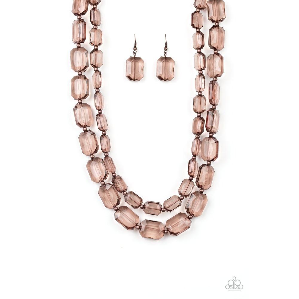 ICE Bank Copper Necklace - Paparazzi - Dare2bdazzlin N Jewelry