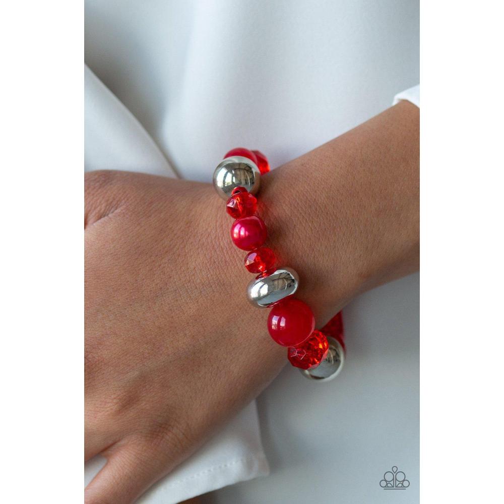 Ice Ice Breaker Red Bracelet - Paparazzi - Dare2bdazzlin N Jewelry