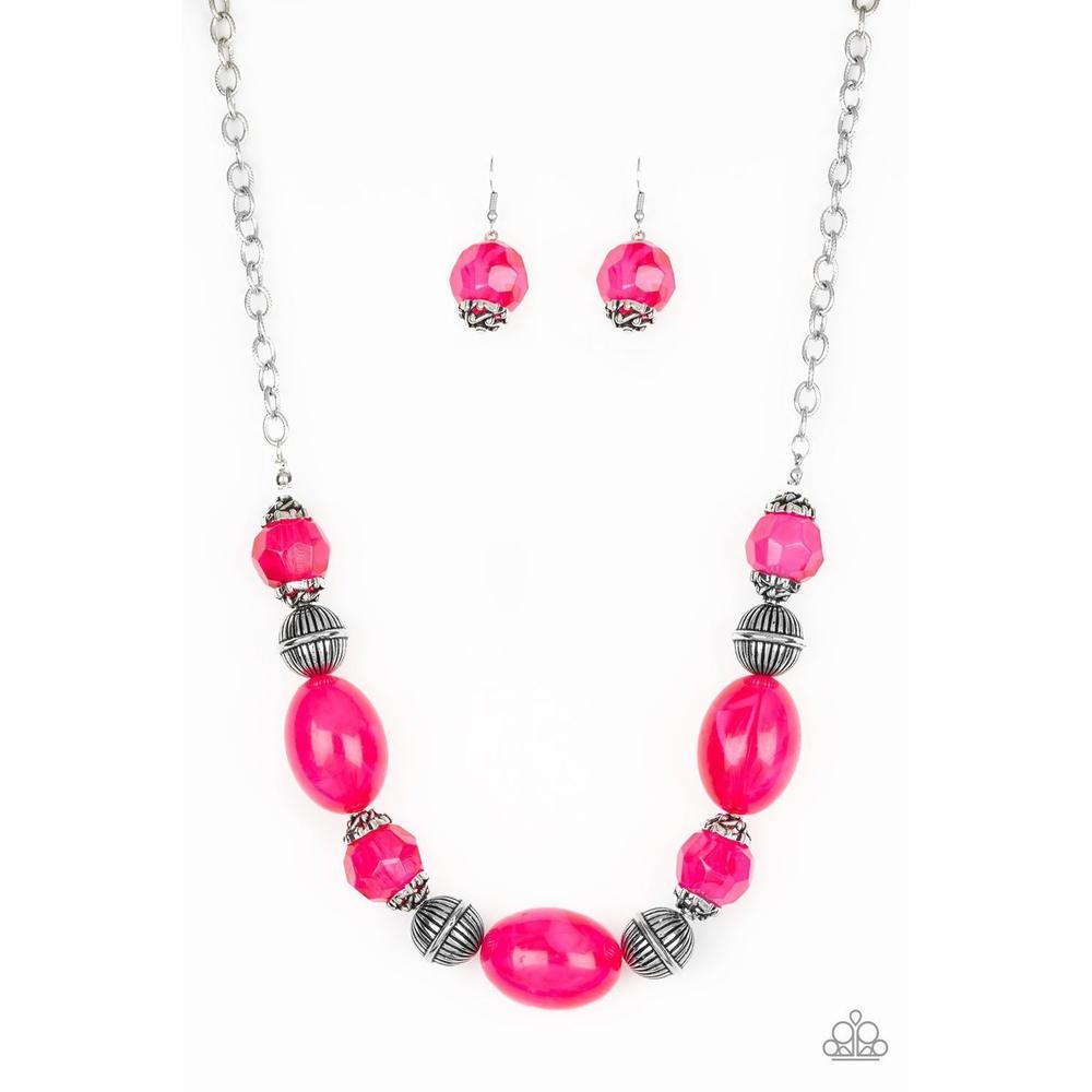 Ice Melt Pink Necklace - Paparazzi - Dare2bdazzlin N Jewelry