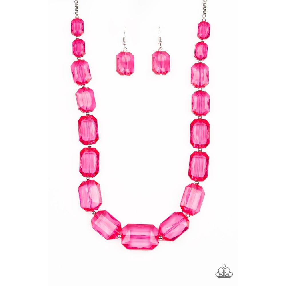 ICE Versa Pink Necklace - Paparazzi - Dare2bdazzlin N Jewelry