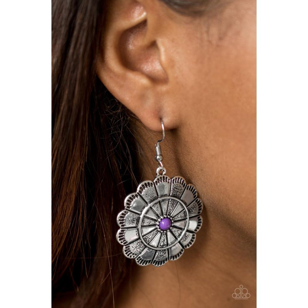 Im No Wallflower - Purple Earring - Paparazzi - Dare2bdazzlin N Jewelry
