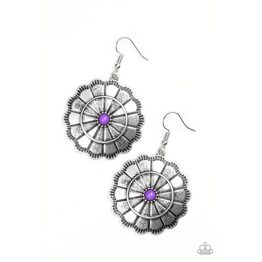 Im No Wallflower - Purple Earring - Paparazzi - Dare2bdazzlin N Jewelry