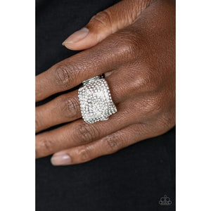 Imperial Industrialism - White Ring - Paparazzi - Dare2bdazzlin N Jewelry