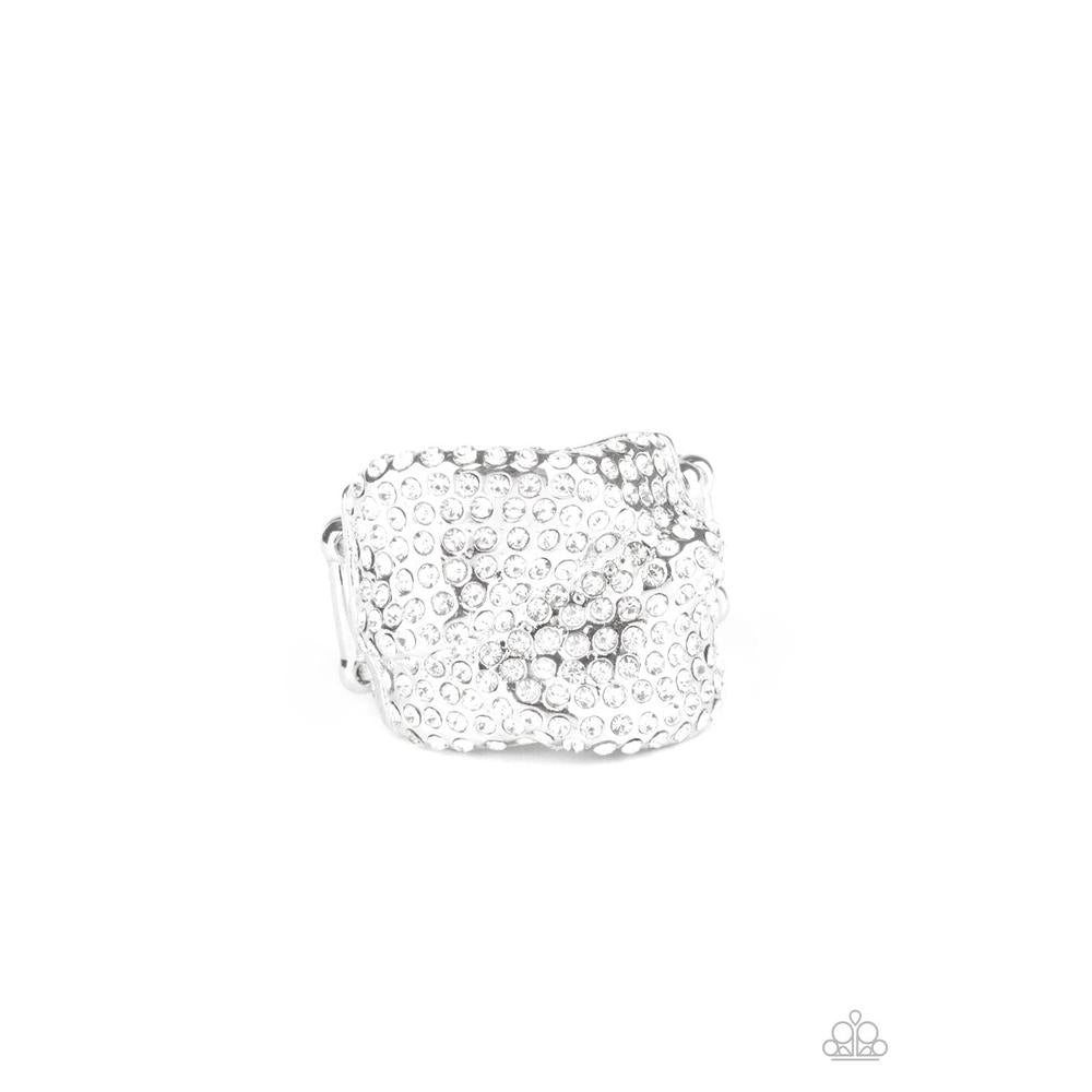 Imperial Industrialism - White Ring - Paparazzi - Dare2bdazzlin N Jewelry