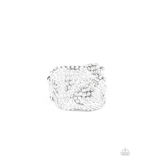 Imperial Industrialism - White Ring - Paparazzi - Dare2bdazzlin N Jewelry