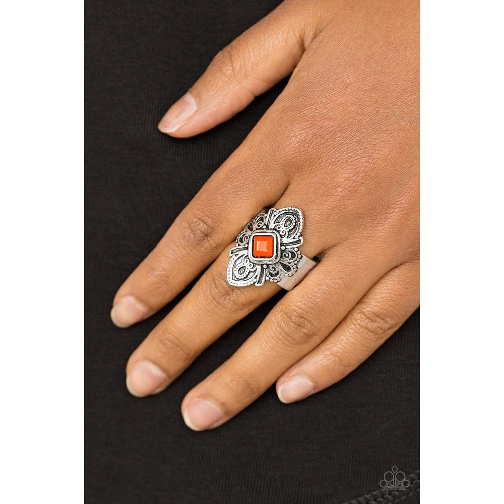 Impressive TREK Record - Orange Ring  - Paparazzi - Dare2bdazzlin N Jewelry
