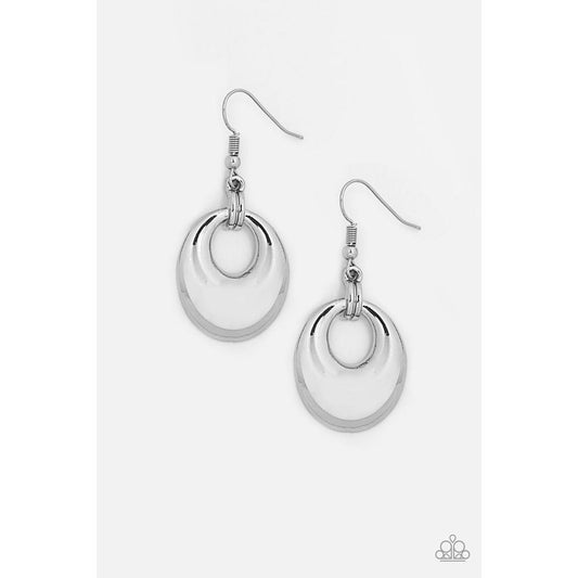In The BRIGHT Place at the BRIGHT Time Silver Earrings - Paparazzi - Dare2bdazzlin N Jewelry