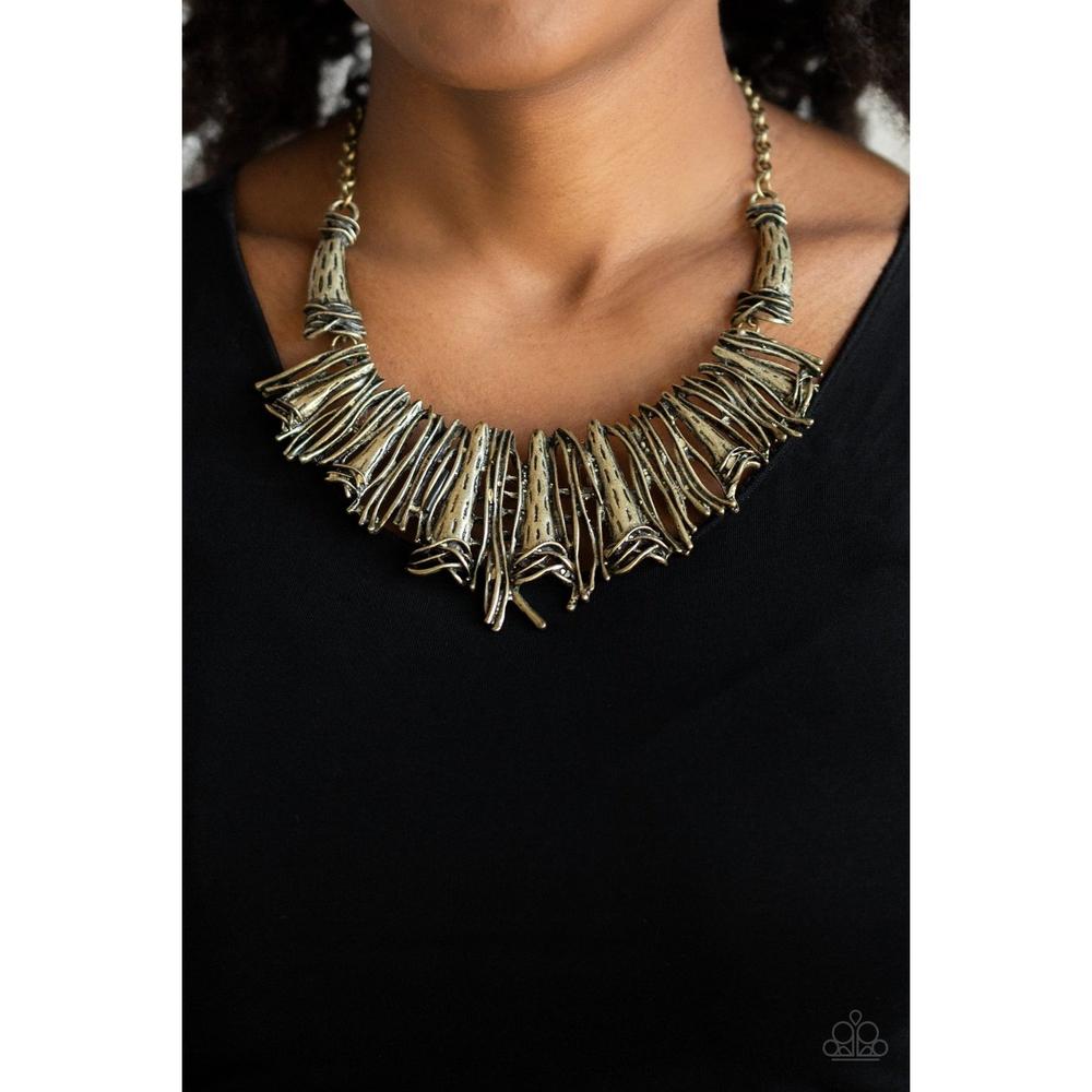 In The MANE-stream - Brass Necklace - Paparazzi - Dare2bdazzlin N Jewelry