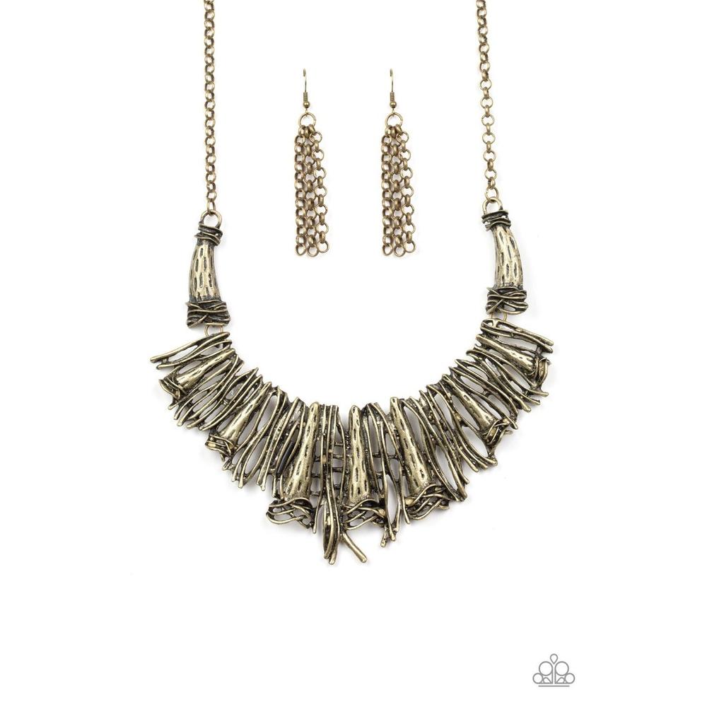 In The MANE-stream - Brass Necklace - Paparazzi - Dare2bdazzlin N Jewelry