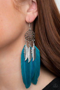 In Your Wildest DREAM-CATCHERS - Blue Earring - Paparazzi - Dare2bdazzlin N Jewelry