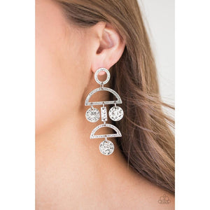 Incan Esclipse Silver Earrings - Paparazzi - Dare2bdazzlin N Jewelry