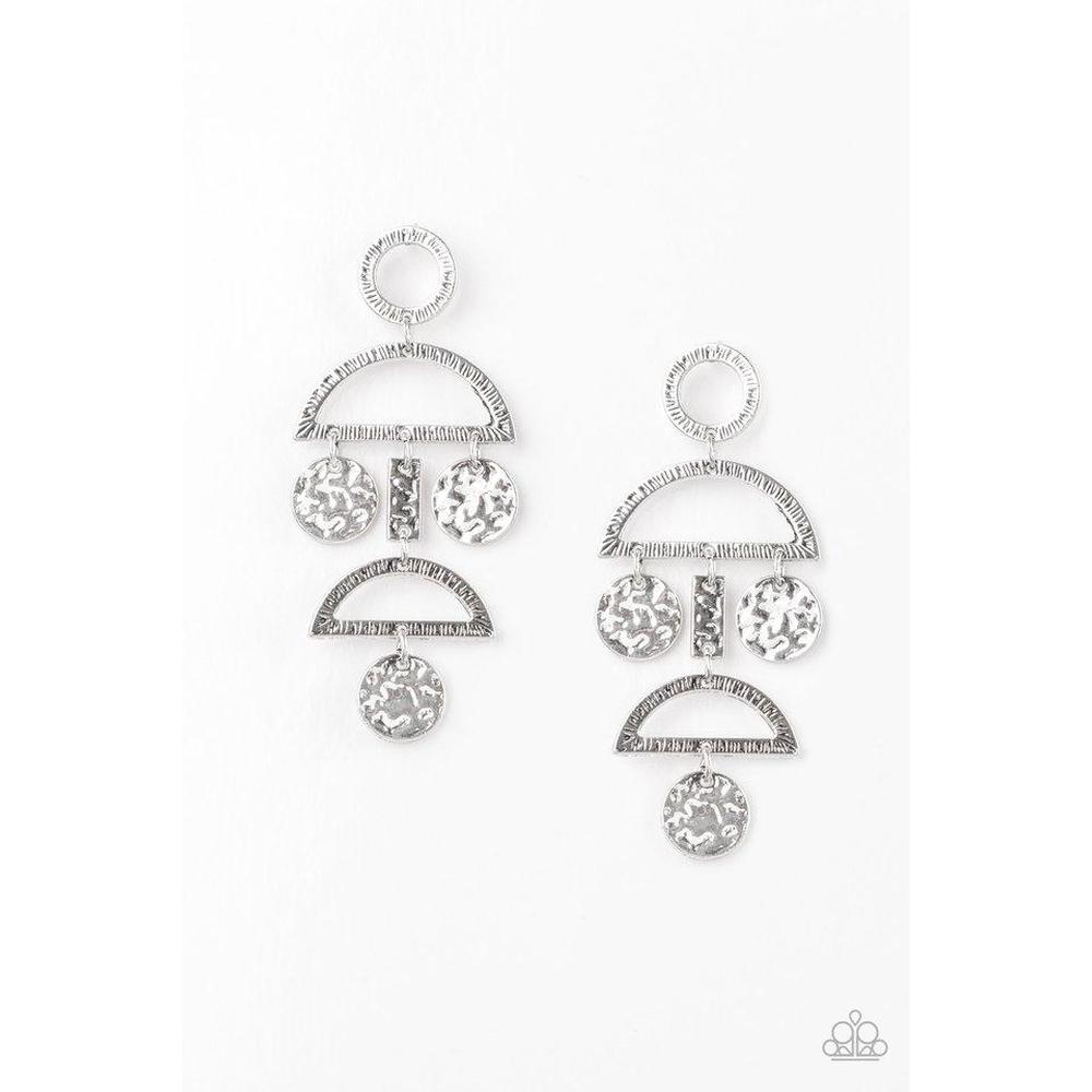 Incan Esclipse Silver Earrings - Paparazzi - Dare2bdazzlin N Jewelry