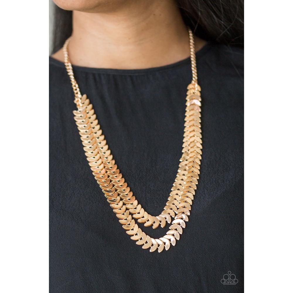 Industrial Illumination - Gold Necklace - Paparazzi - Dare2bdazzlin N Jewelry