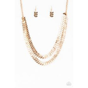 Industrial Illumination - Gold Necklace - Paparazzi - Dare2bdazzlin N Jewelry