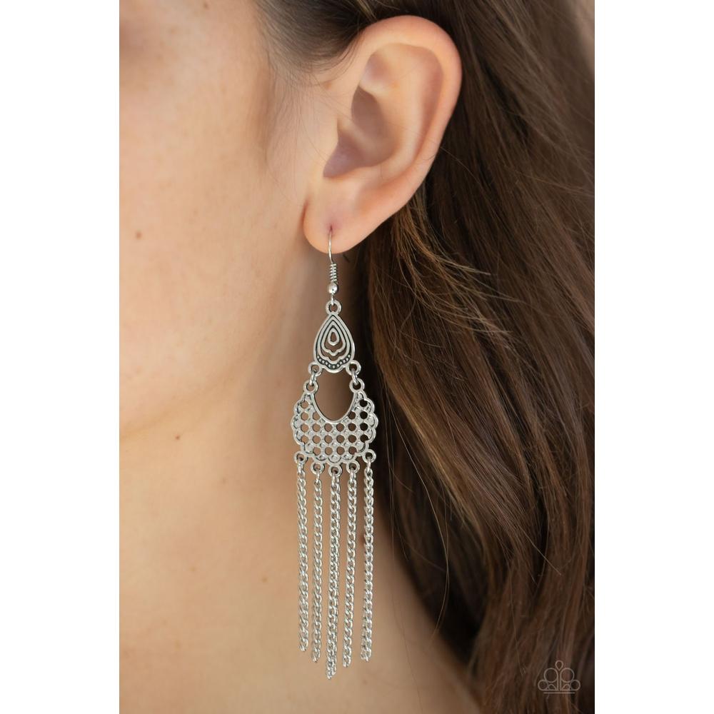 Insane Chain - Silver Earrings - Paparazzi - Dare2bdazzlin N Jewelry