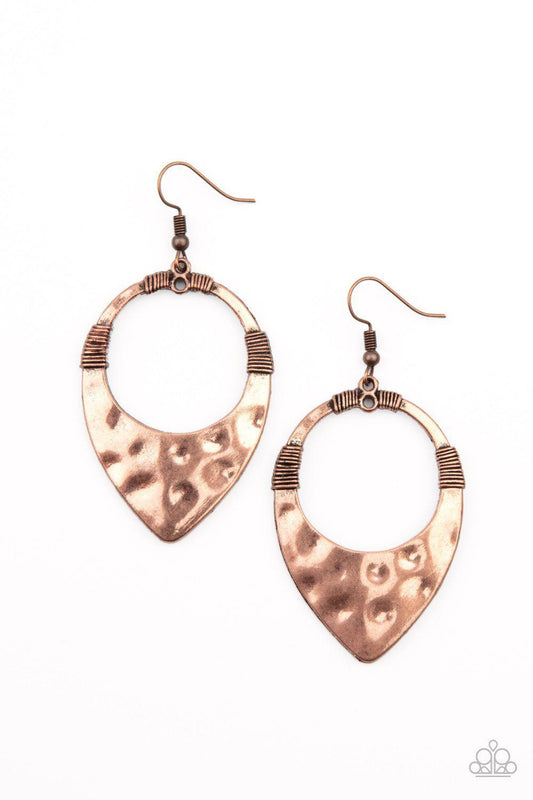 Instinctively Industrial - Copper Earring - Paparazzi - Dare2bdazzlin N Jewelry