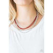 Load image into Gallery viewer, Intensely Industrial Red Necklace - Paparazzi - Dare2bdazzlin N Jewelry
