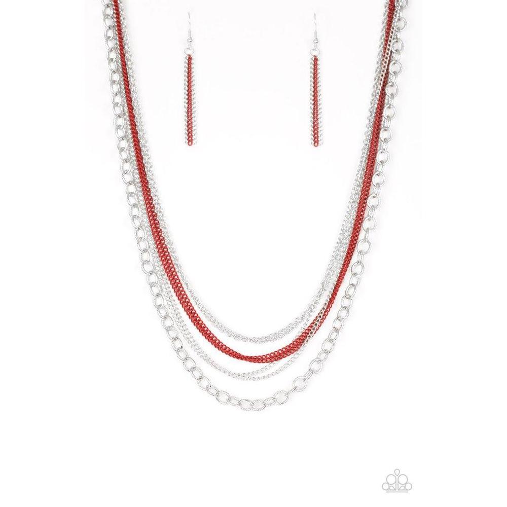Intensely Industrial Red Necklace - Paparazzi - Dare2bdazzlin N Jewelry