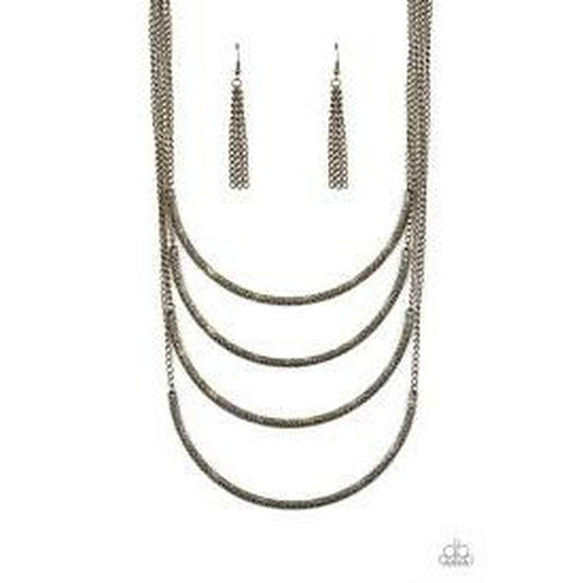 It Will Be Over MOON Brass Necklace - Paparazzi - Dare2bdazzlin N Jewelry