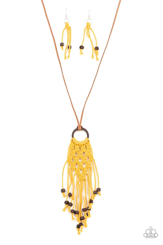 Its Beyond MACRAME! - Yellow Necklace - Paparazzi - Dare2bdazzlin N Jewelry