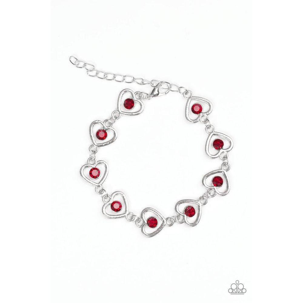 Jealous Heart - Red Bracelet - Paparazzi - Dare2bdazzlin N Jewelry