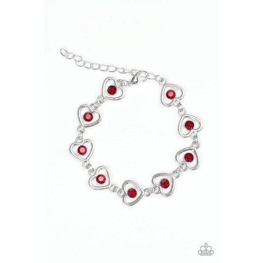 Jealous Heart - Red Bracelet - Paparazzi - Dare2bdazzlin N Jewelry