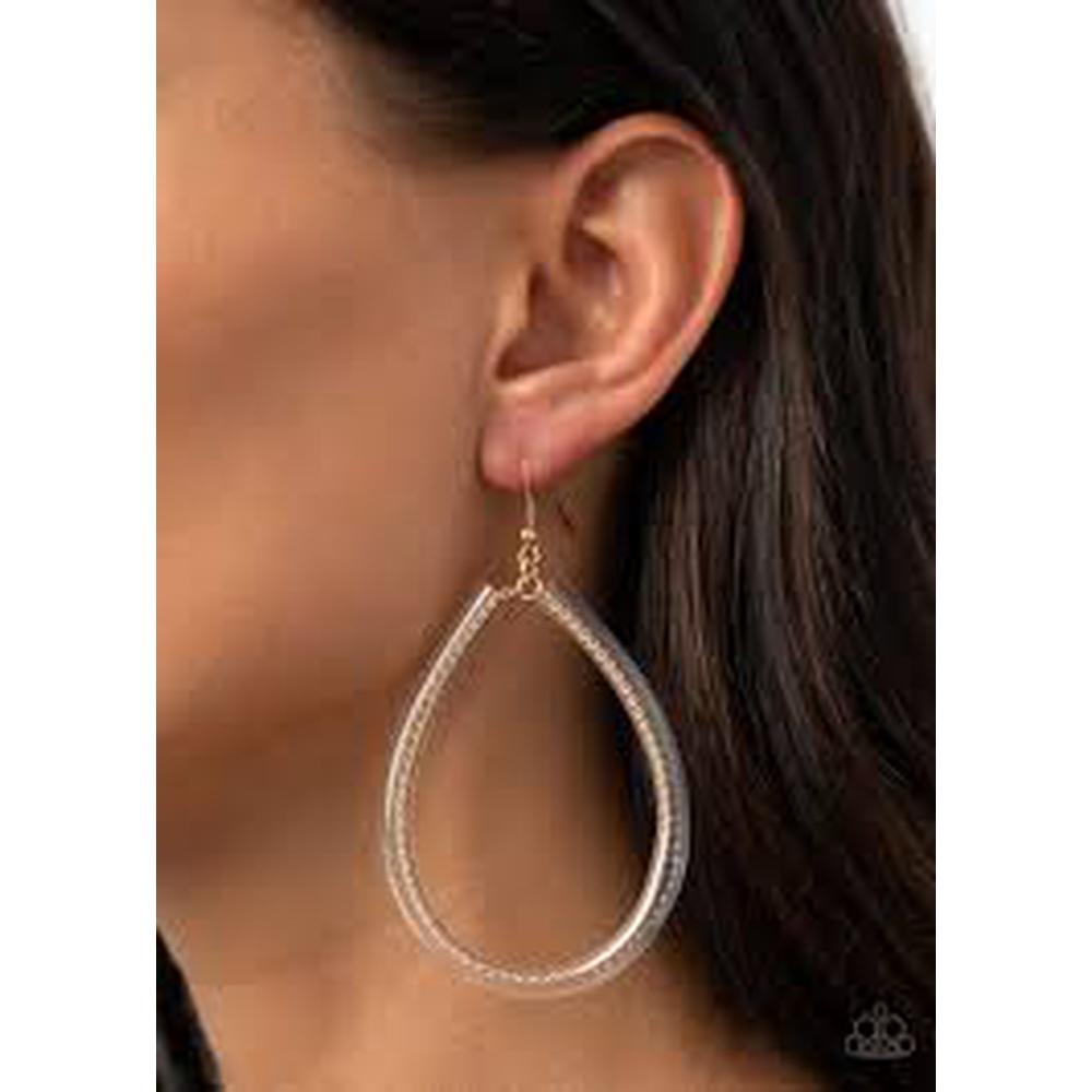Just ENCASE You Missed It - Gold Earring - Paparazzi - Dare2bdazzlin N Jewelry