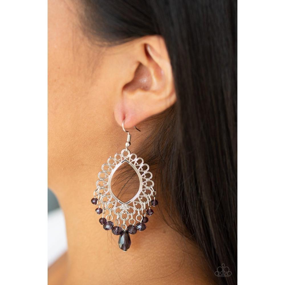 Just Say NOIR Purple Earrings - Paparazzi - Dare2bdazzlin N Jewelry