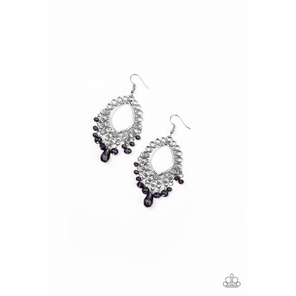 Just Say NOIR Purple Earrings - Paparazzi - Dare2bdazzlin N Jewelry
