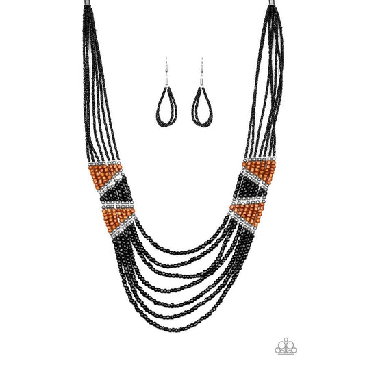Kickin it Outback Black Necklace - Paparazzi - Dare2bdazzlin N Jewelry