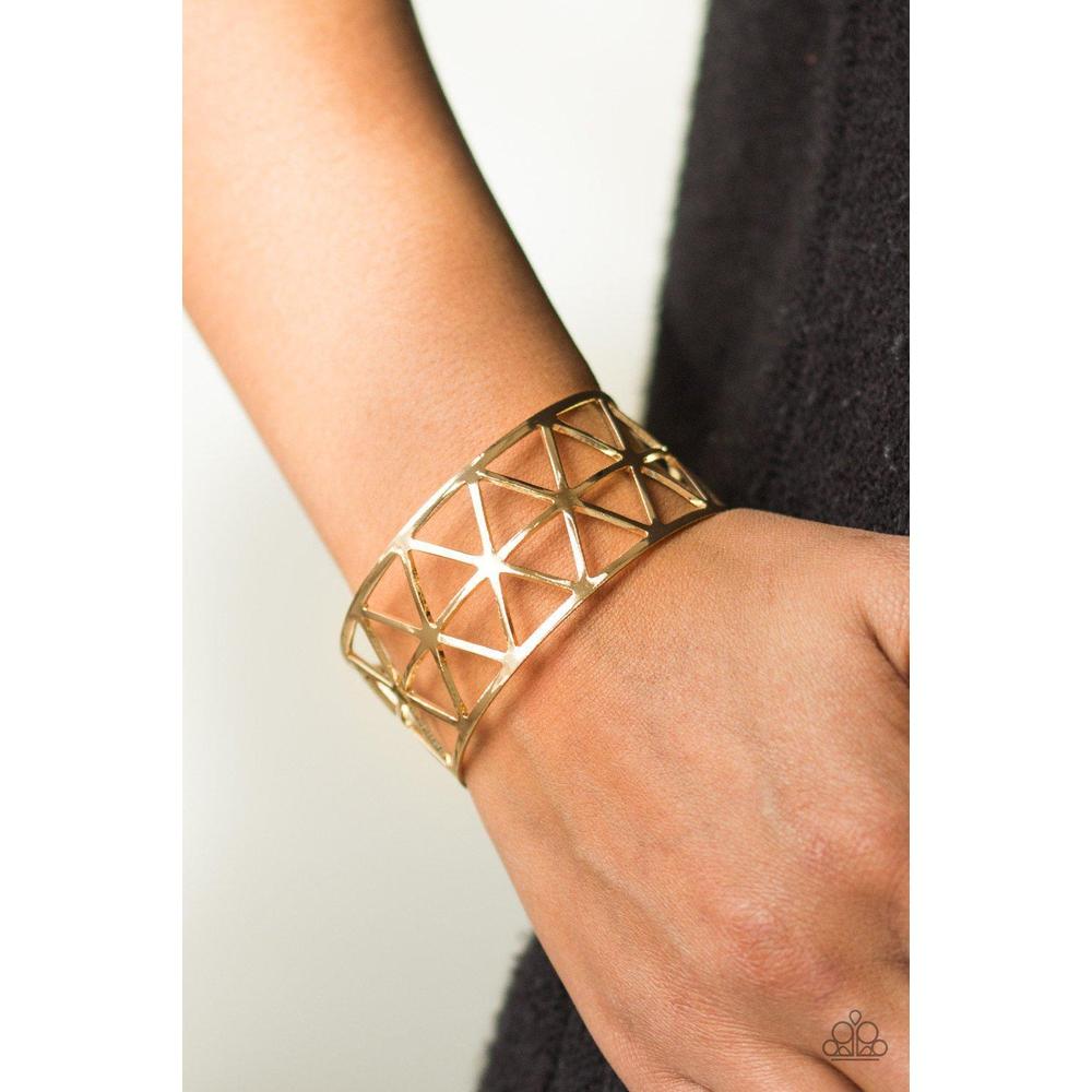 Knock Into Shape - Gold Bracelet - Paparazzi - Dare2bdazzlin N Jewelry
