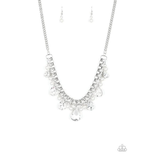 Knockout Queen - White Necklace - Paparazzi - Dare2bdazzlin N Jewelry